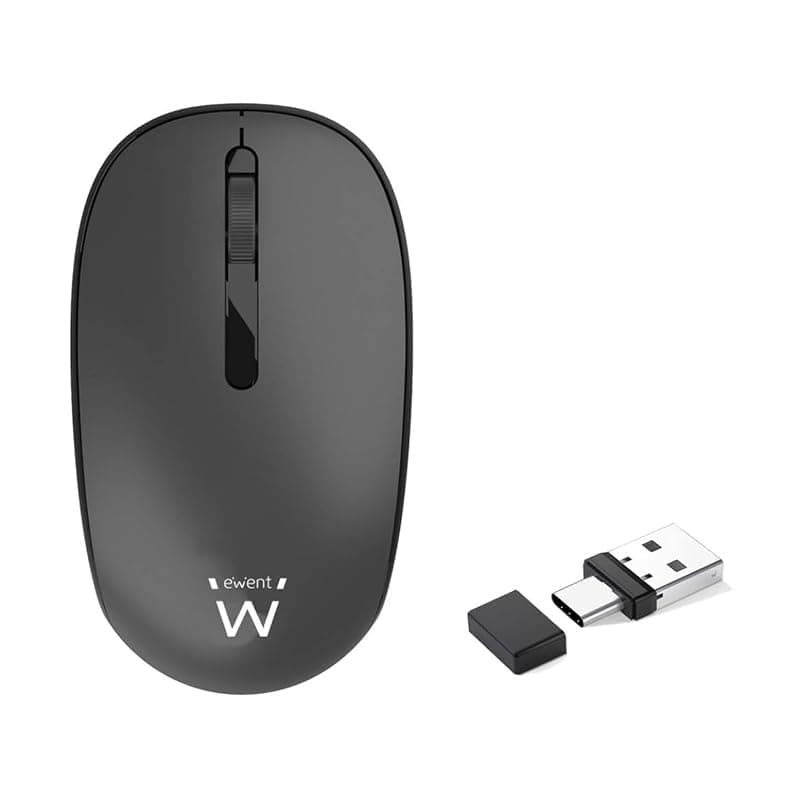 Ewent Mouse Ottico USB A+C con Click Silenzioso EW3206
