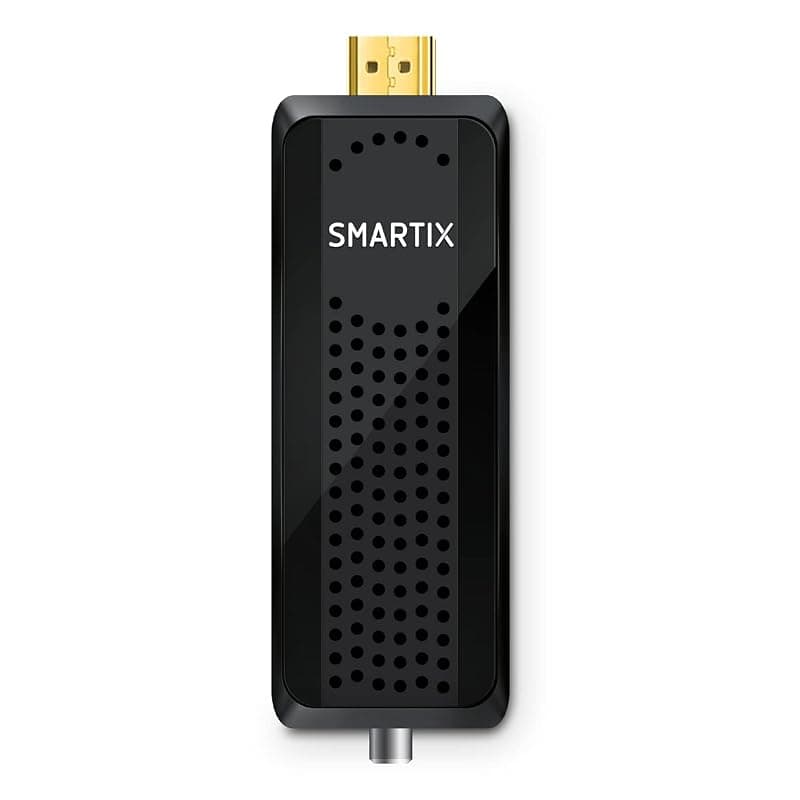 Smartix Atlantis DH12 Decoder TV Digitale Terrestre DVBT e DVBT2 HD STICK, MPEG-2, MPEG-4/H.264, HEVC/H.265 Porta USB IR Estender Telecomando, Nero — miniatura 2