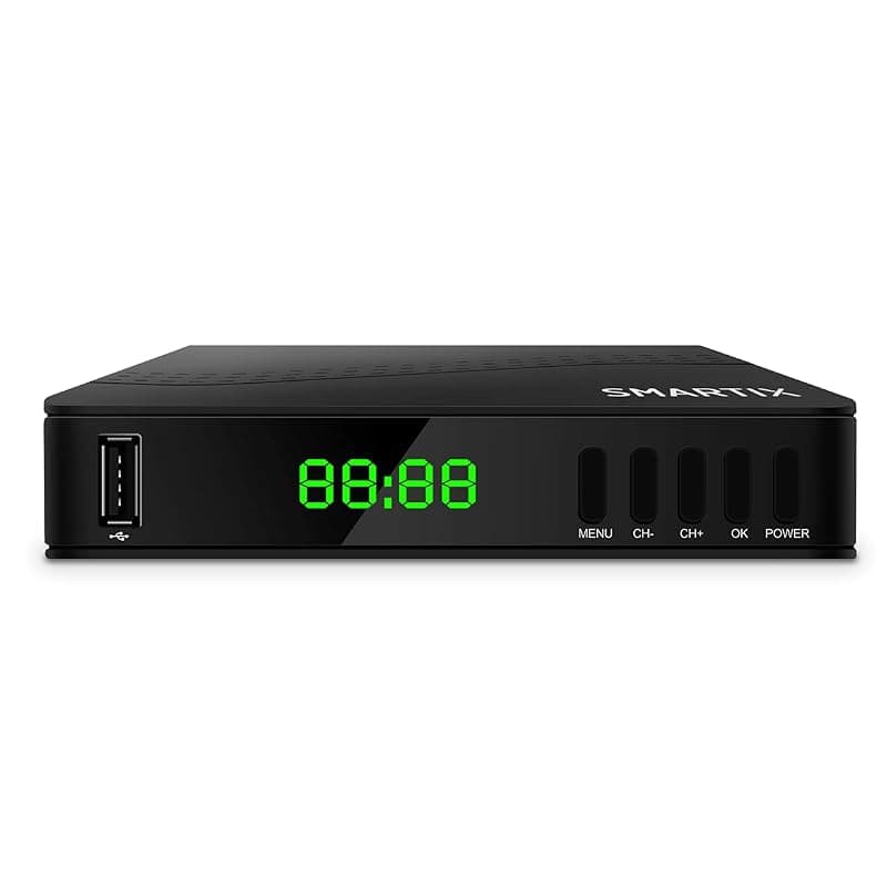 Atlantis SMARTIX DH17 Decoder Digitale Terrestre DVB T2 HEVC H.265 mpeg2/mpeg4 H264 Media Player Porta USB. HDMI e SCART Telecomando Learning, Main 10, Nero — miniatura 2