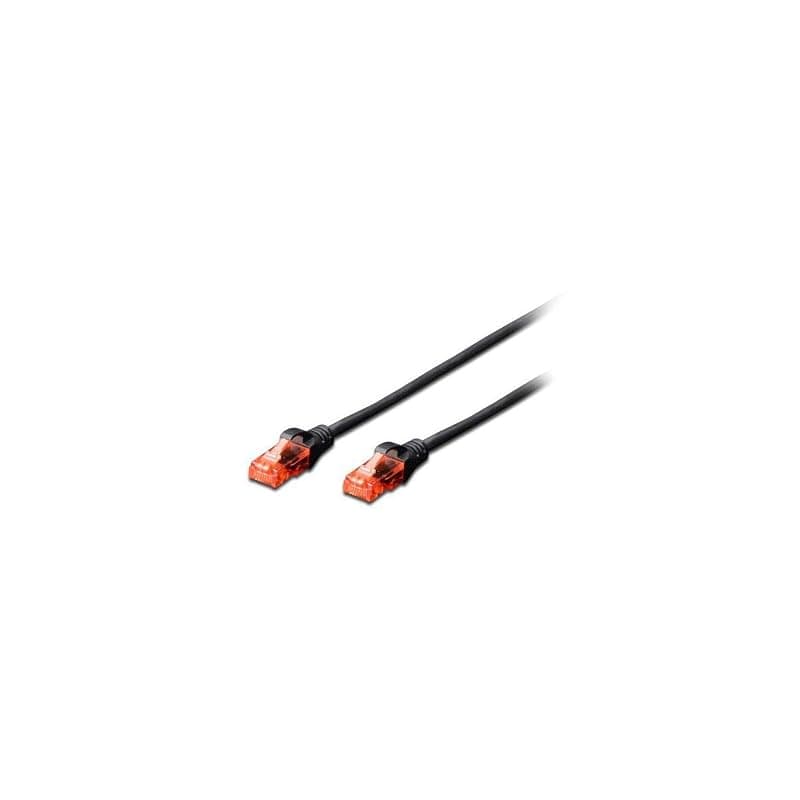 Ewent EW-6U-010BL Cavo di Rete Patch CAT 6 U/UTP, AWG 24/7, 2 Connettori RJ45, 1m, Nero
