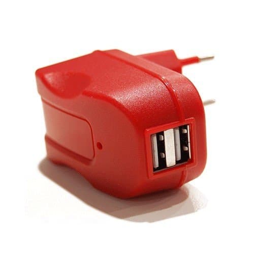 Tecnoware Spina con 2 Ingressi USB Outputs 2.1A e 1A Colorazione Rosso FAM16295 — miniatura 2