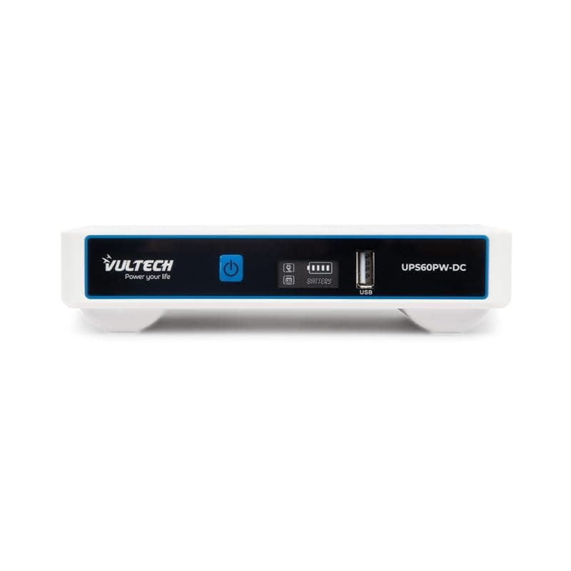 VulTech UPS60PW-DC Rev. 2.1 Bianco Mini UPS 6000mAh 60Watt Gruppo di Continuità Portatile per Router Wireless Modem Telecamera Power Bank Smartphone Input 100-240 VAC USB 5V DC 12V — miniatura 8