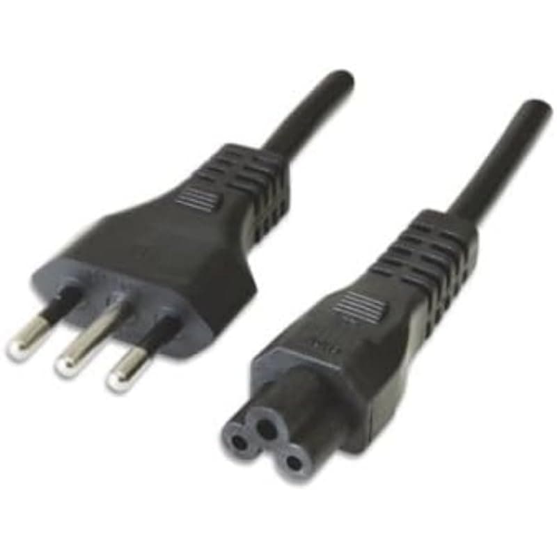 Ewent Cavo Alimentazione per PC, Notebook, Laptop e Monitor, Spina Italiana 10A a Presa Tripolare Topolino, Trifoglio, Lunghezza: 1,80 Metri EW-190104-020-N-P