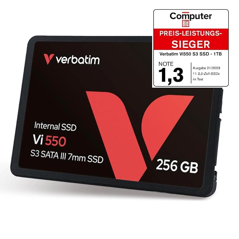 Verbatim SSD Vi550 S3 - SSD interno da 256GB - Solid State Drive - Interfaccia SATA III 2,5''- Unità SSD interna con tecnologia 3D NAND - SSD da 256GB ad alta prestazione- 560MB/s — miniatura 4