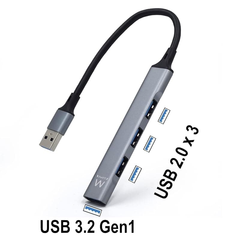 Ewent EW1144 Hub USB A, Hub 4 porte Ultra Slim Data, Hub con 3 porte USB A 2.0, 1 porta USB A 3.2, Hub Slim tipo A per Macbook Pro/Air, Laptop, PS5/PS4 e sistemi Mac OS, Windows — miniatura 3