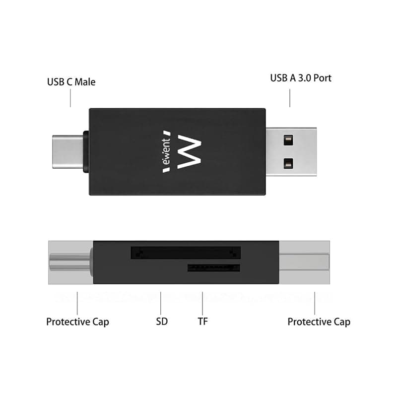 Ewent Card Reader USB 3.2 + Type-C EW1075 — miniatura 2