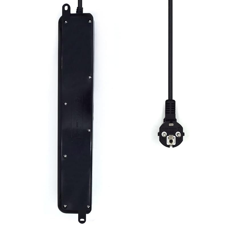 Ewent EW3924 Multipresa, Ciabatta Elettrica, 6 Uscite Ita 10/16A e Schuko, spina Schuko, 250V/2500W, Nero — miniatura 5