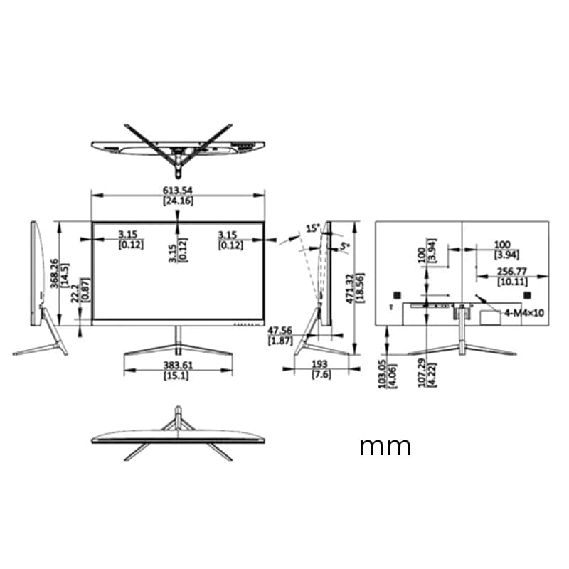 Hikvision Monitor IPS LED 27" Full HD 5MS 100HZ Multimediale HDMI/VGA DS-D5027F3-2P2 — miniatura 5