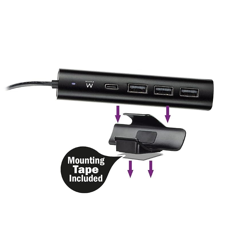 Ewent EW1317 Caricatore USB da Tavolo con 1 Porta USB Tipo C e 3 Porte USB Tipo A 36W, Colore Nero — miniatura 4