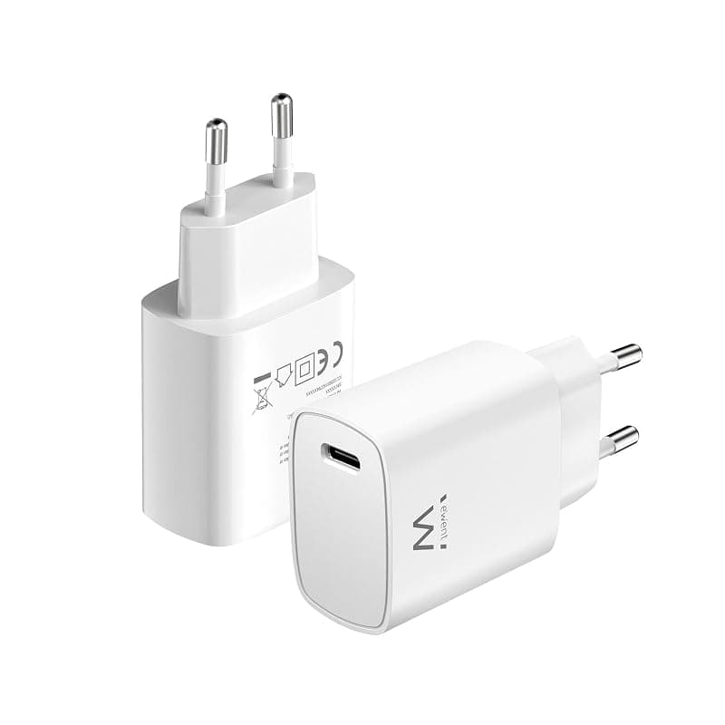 Ewent EW1320 - Caricatore USB Carica Veloce - Compatto Adattatore USB-C da 20 W - Per Dispositivi Android e Apple di Ultima Generazione - Dotatp di Power Delivery - Potente e