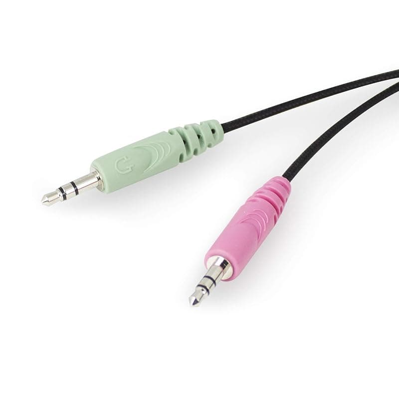 Ewent Ew3562 Cuffia Professionale con Microfono per PC con Controllo Volume, Notebook, Laptop, Doppio Jack 3.5 mm (1Xaudio 1Xmic), Auricolari Imbottiti, Cavo 2 m, black — miniatura 5