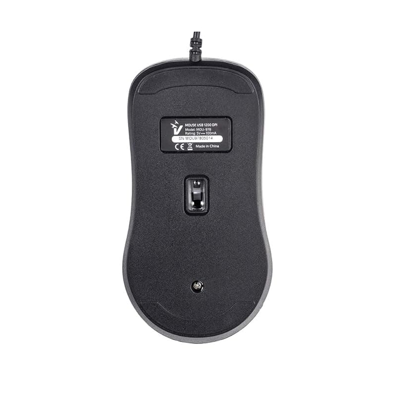 VulTech MOU-978 Mouse Ottico USB Wired con Cavo, 1200 DPI Regolabili, 4 Pulsanti, per PC Notebook Computer Nero — miniatura 6
