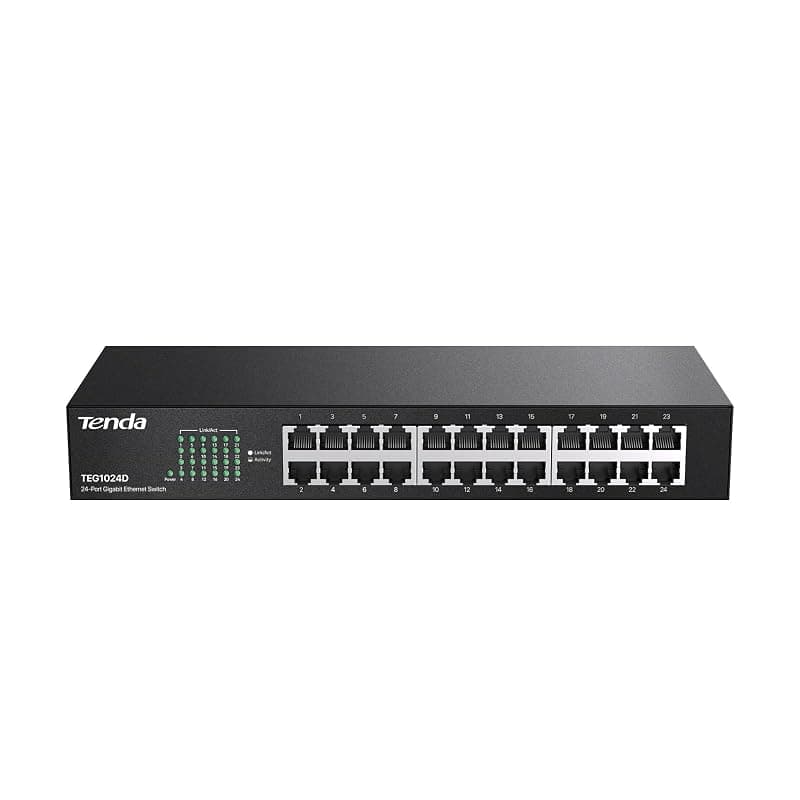 Tenda Switch di Rete 24P 10/100/1000 Gigalan Desktop/Rack TEG1024D