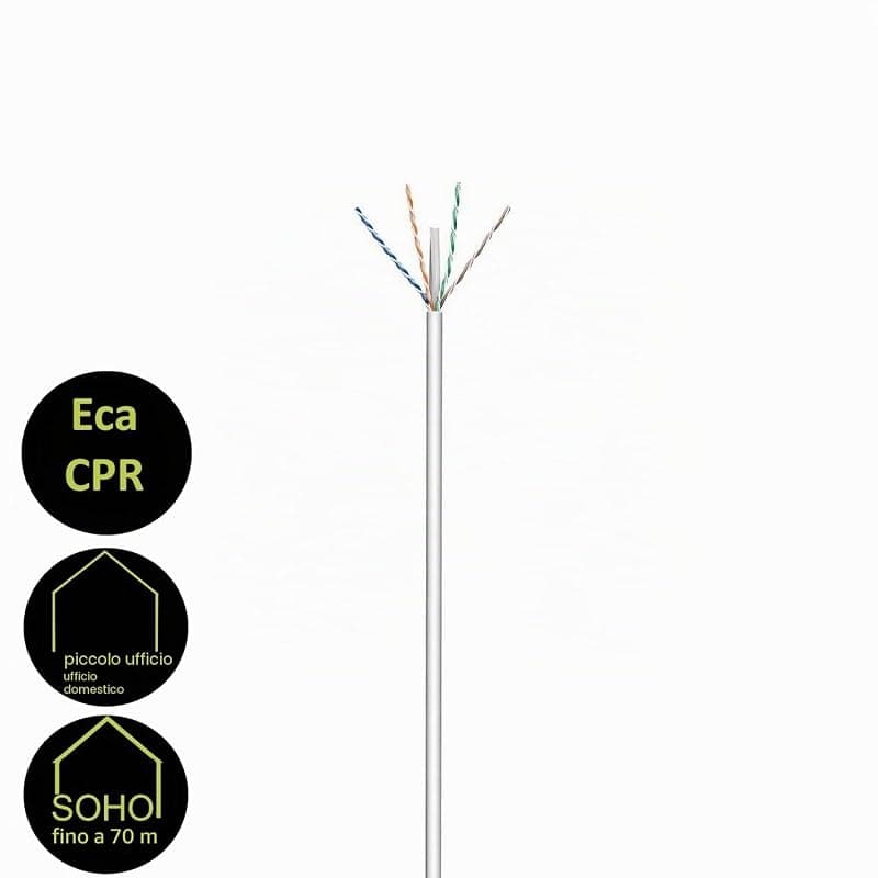 Ewent IM1214 100m Bobina Cavo di Rete Ethernet CAT.6, CCA, PVC, U-UTP Schermato, RJ45, AWG23/1, LAN Internet Gigabit Alta velocità, ideale per PC, Router, Modem, Switch, TV, PS5 — miniatura 2