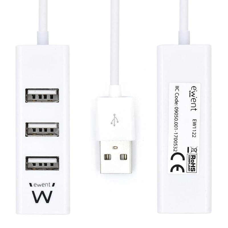 Ewent EW1122 Hub USB 2.0, 4 Porte USB 2 480 MBps, Cavo 12 cm, Bianco — miniatura 6