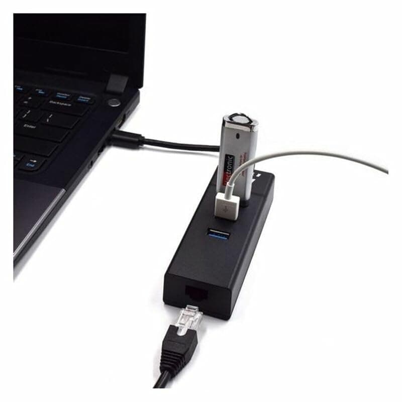 Ewent EW1141 Hub USB C, 3 Porte USB 3.0 e Adattatore LAN 1000 Mbps Gigabit Ethernet RJ45, Hub USB 3.0 Trasmissione Dati ad Alta Velocità per Macbook, Chromebook — miniatura 5