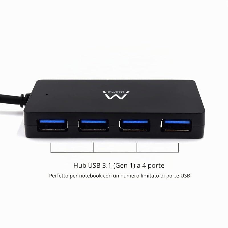 Ewent Hub USB 3.1 GEN 1 4 Porte Alimentato EW1134 — miniatura 3