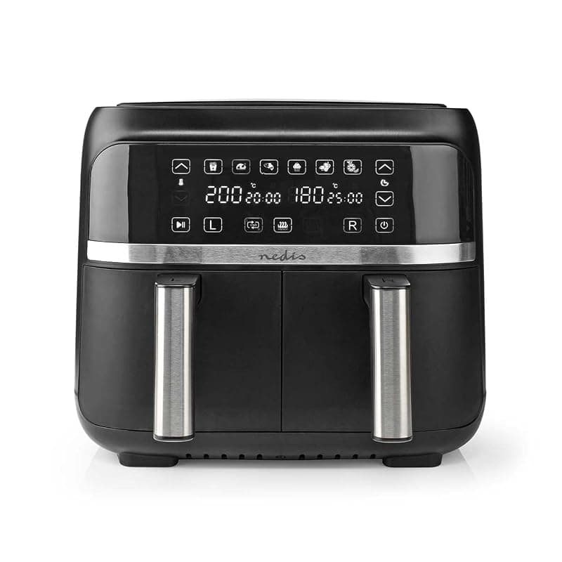 NEDIS KAAFD350EBK - Friggitrice ad aria calda, 2 x 3,8 l, timer: 60 min, digitale, nero — miniatura 7