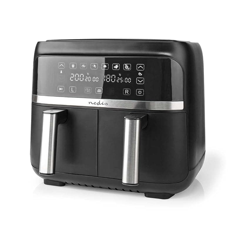 NEDIS KAAFD350EBK - Friggitrice ad aria calda, 2 x 3,8 l, timer: 60 min, digitale, nero — miniatura 6