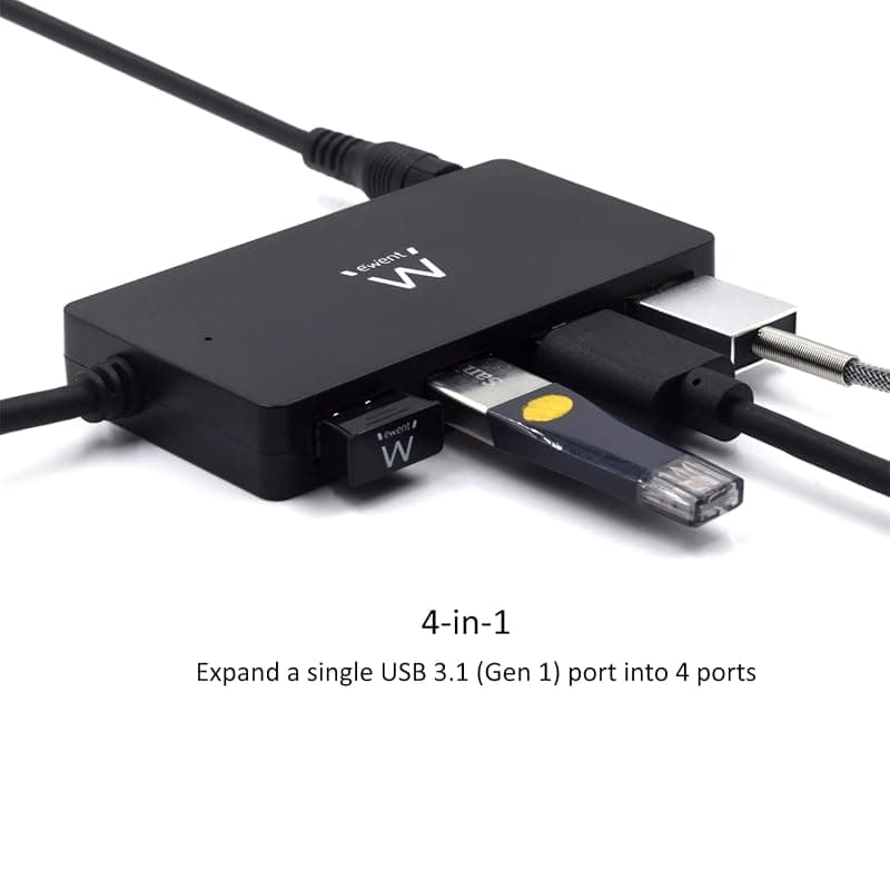 Ewent Hub USB 3.1 GEN 1 4 Porte Alimentato EW1134 — miniatura 4
