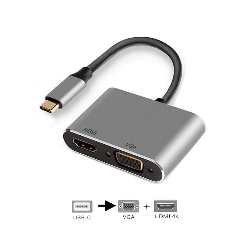 Ewent Adattatore USB Type-C a HDMI & VGA 0.15 mm EW9700 — miniatura 2