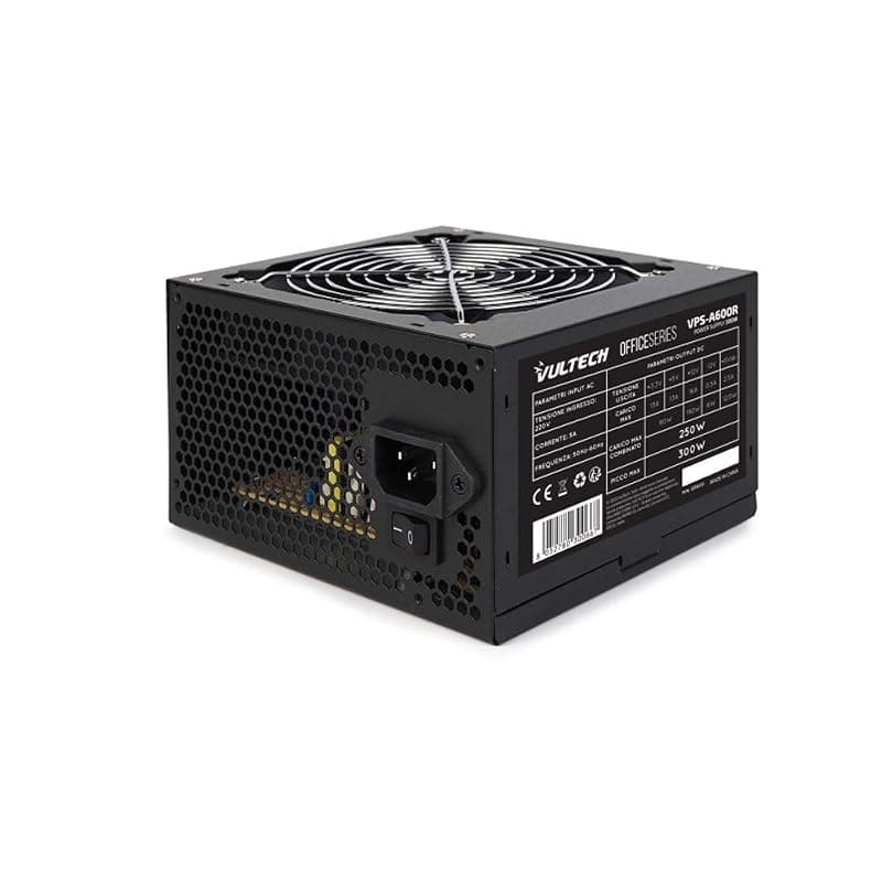 Vultech Alimentatore VPS-A600R 300W con Ventola da 12CM TERMOREGOLATA, Confezione Retail