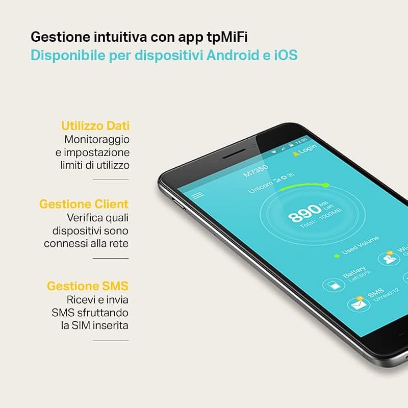 TP-Link M7350 Saponetta WiFi 4G LTE con Sim Portatile Cat4 Batteria 2000mAh — miniatura 6