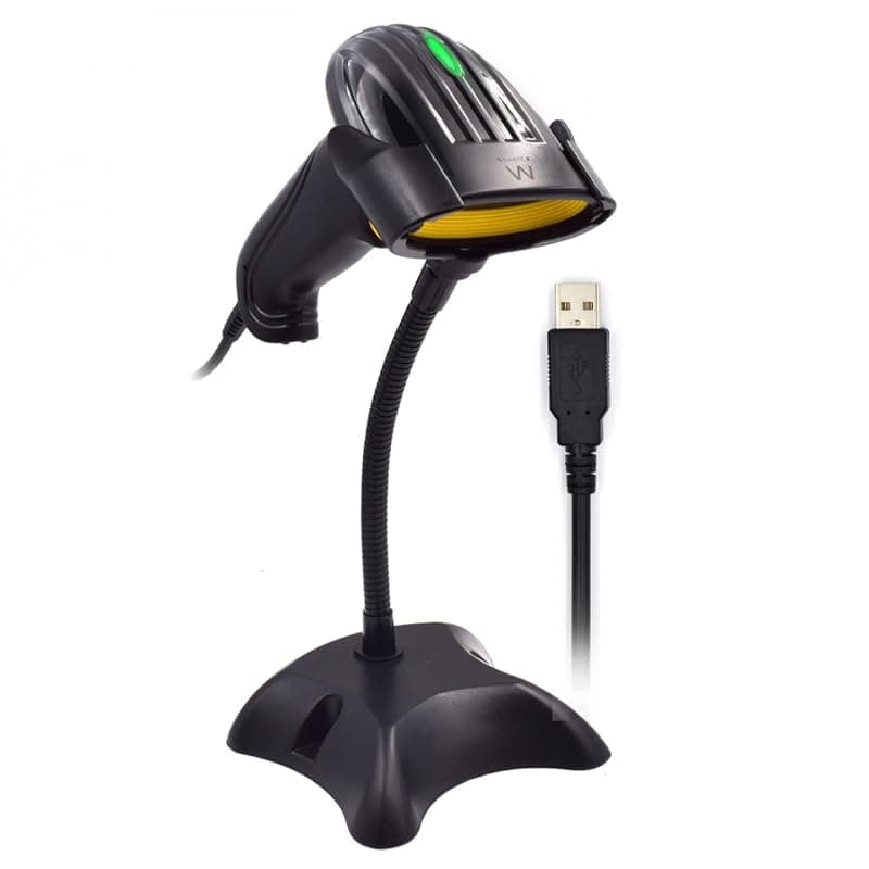 Ewent EW3410 - Lettore di Codici a Barre - Supporta 200 Letture Manuali e Automatiche al Secondo - Facile da Installare - Grande Resistenza - Nero