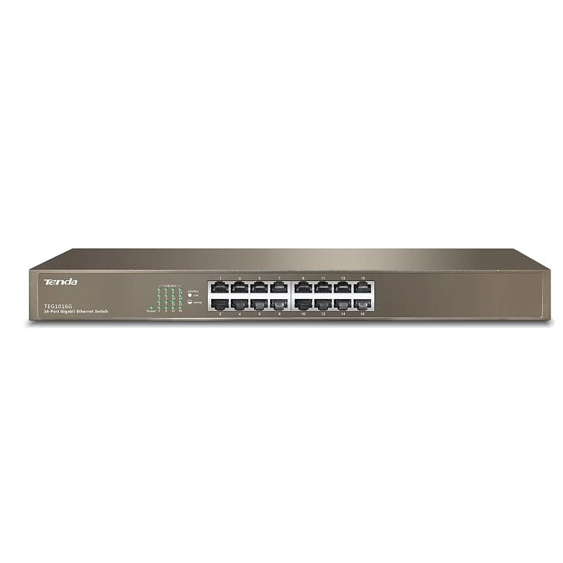 Tenda TEG1016G Switch No Administrado Gigabit Ethernet (10/100/1000) Azul 1U — miniatura 4