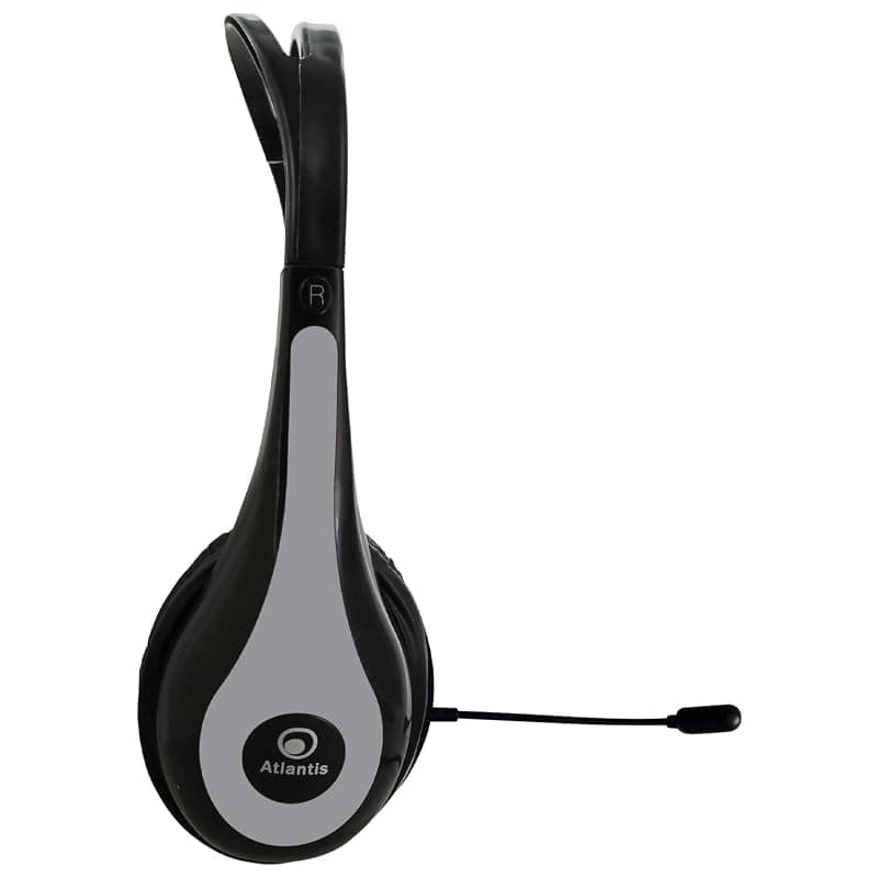 Atlantis P003-VA5100-G Cuffia Stereo con Microfono, Grigio/Nero — miniatura 2