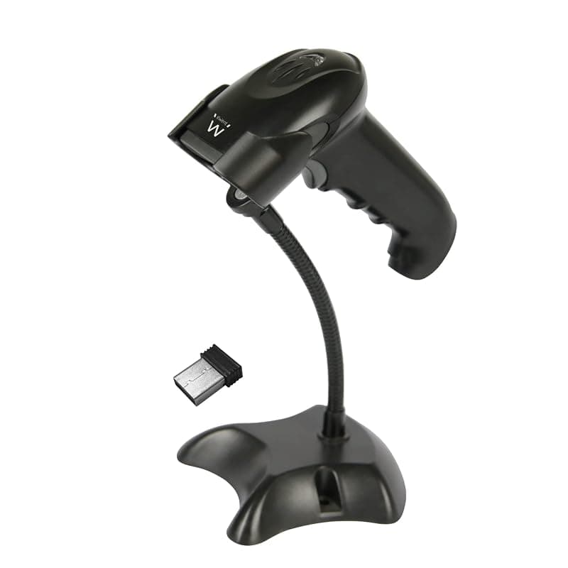 Ewent EW3431 Lettore Barcode 1D e 2D Wireless,Lettore di Codici a Barre Senza Fili USB Cablato,Wireless Barcode Scanner Codici a Barre Digitali/Stampati,Funziona con