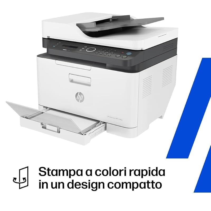 HP Color Laser MFP 179fnw 4ZB97A, Stampante Multifunzione A4 a colori, Stampa, Copia, Scansiona, ADF, Fax, Wi-Fi, Wi-Fi Direct, Ethernet, HP Smart, USB 2.0, 18 ppm in b/n, 4 ppm — miniatura 4