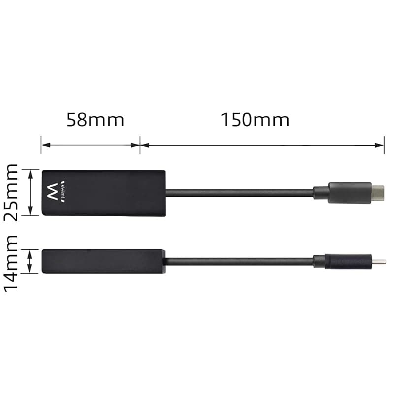 Ewent Adattatore da USB-C 3.2 a RJ45 per Rete 10/100/1000 EW9828 — miniatura 4