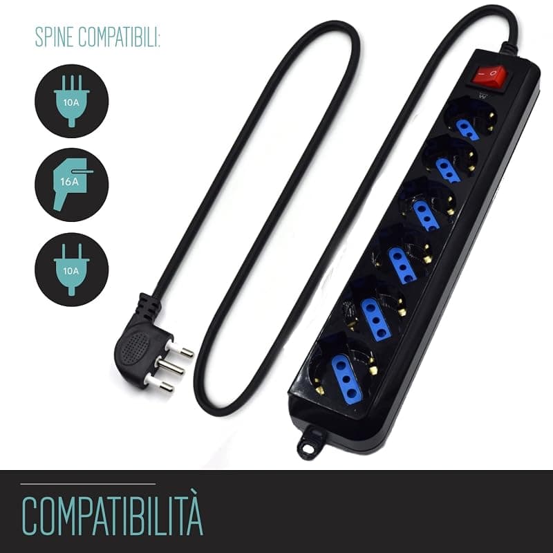 Ewent Multipresa 6 Posti con Protezione EW3923 — miniatura 2