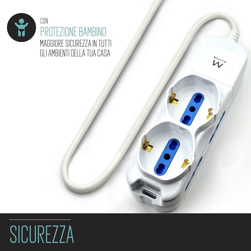 Ewent Multipresa 6 Posti con Spina Italiana 16A EW3920 — miniatura 5