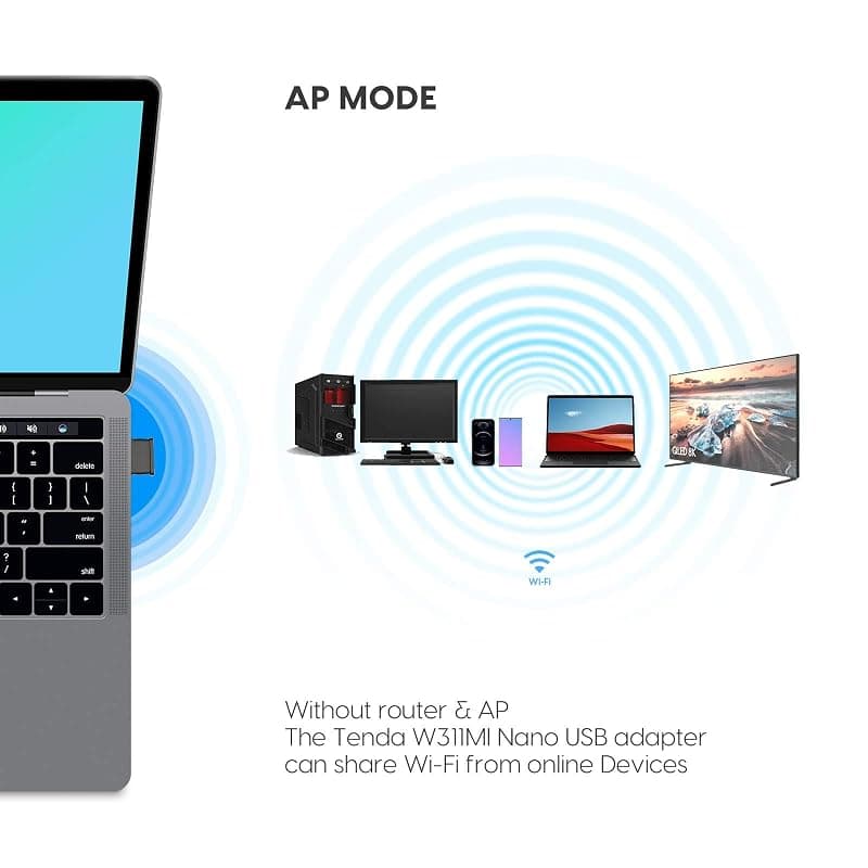 Tenda USB W311MI PICO WiFi N150, nero.150mbps — miniatura 7