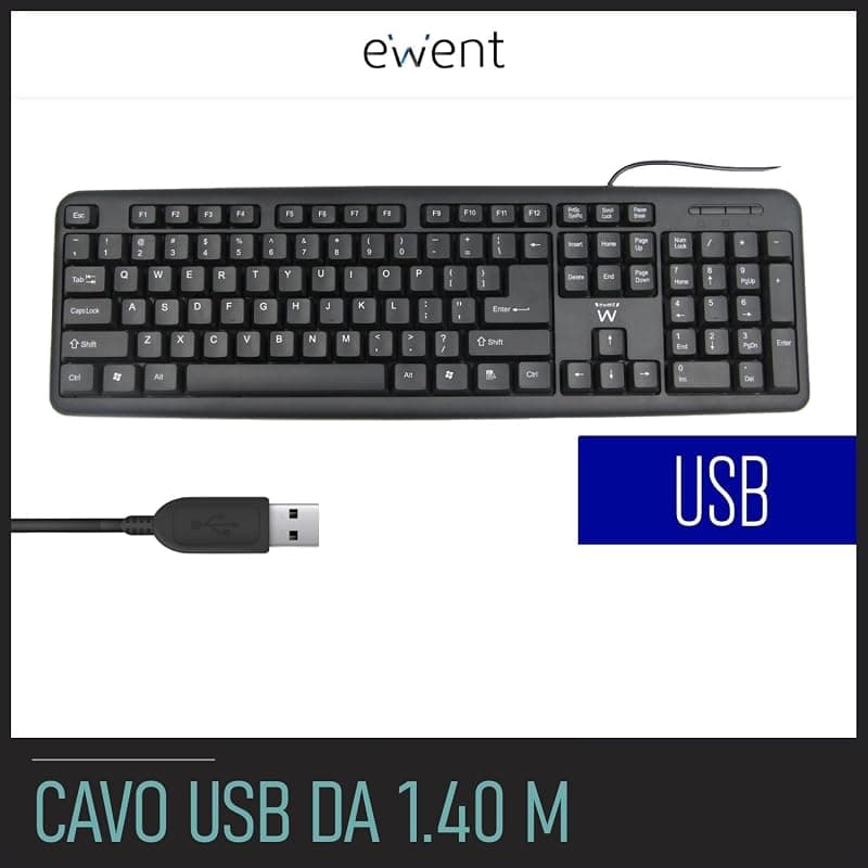 Ewent Tastiera USB Black EW3108 — miniatura 6