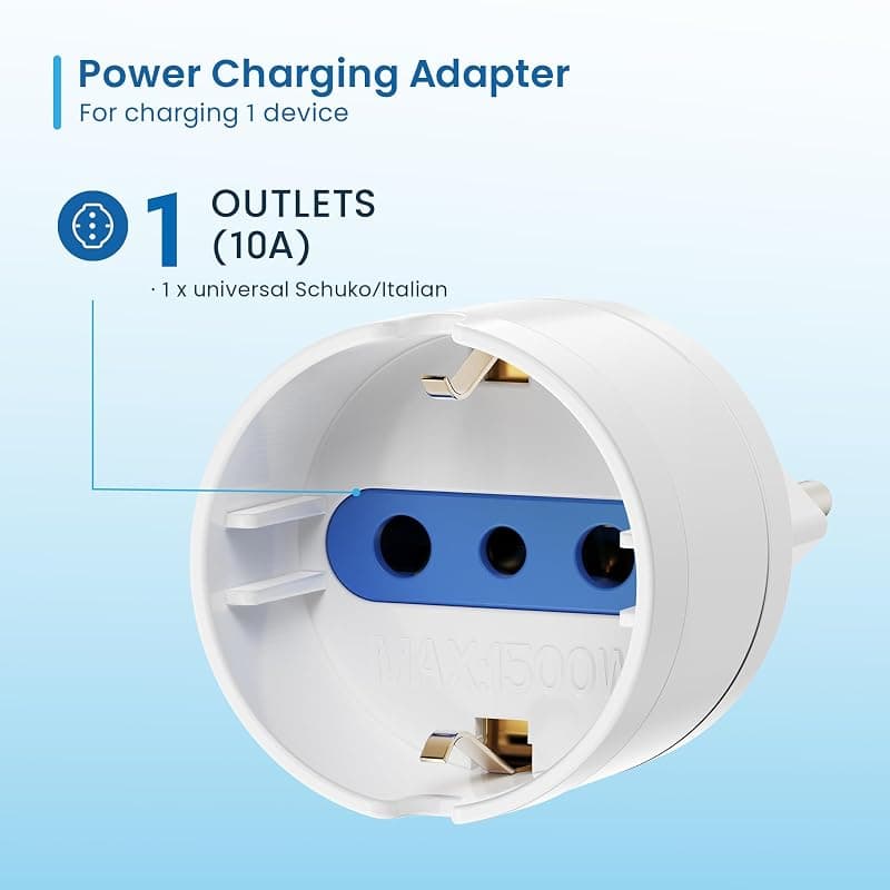 Ewent Adattatore Elettrico 1 Presa Spina Italiana 10A EW1198 — miniatura 3