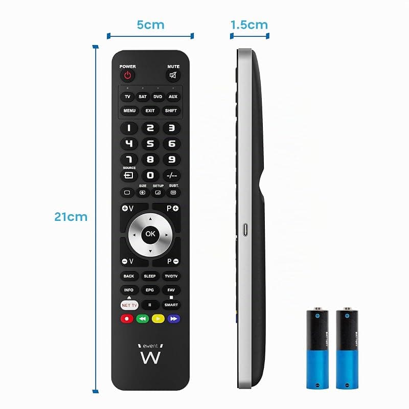 Ewent Ew1570 - Telecomando Universale 4 in 1 Programmabile da PC con Cavo Micro-Usb. per Tv, Decoder Terrestre o Satellitare, Dvd/Blu Ray, Box Multimediali — miniatura 3