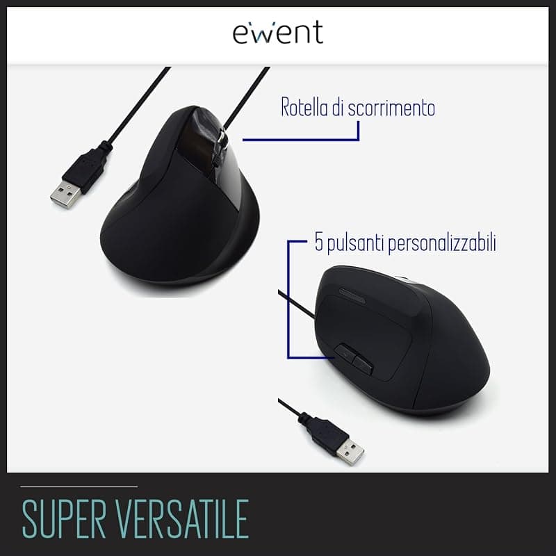 Ewent Mouse Ergonomico con Impugnatura Verticale USB EW3157 — miniatura 3