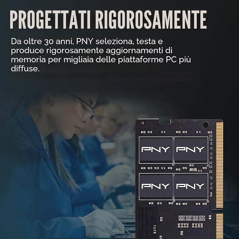 PNY RAM SO-DDR4 8GB 3200MHZ PC4-25600 Cl22 MN8GSD43200-SB — miniatura 8