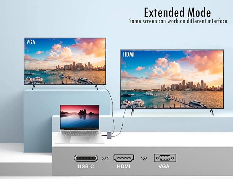 Ewent Adattatore USB Type-C a HDMI & VGA 0.15 mm EW9700 — miniatura 6