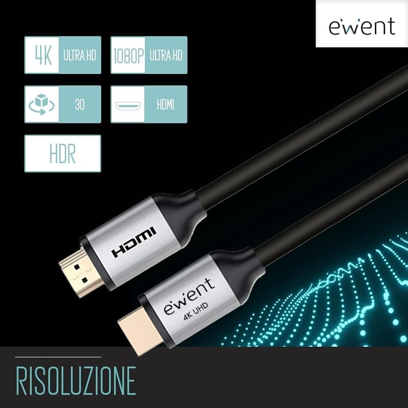 Ewent Cavo HDMI Premium High Speed 2.0 A/A M/M 5MT EC1348 — miniatura 4