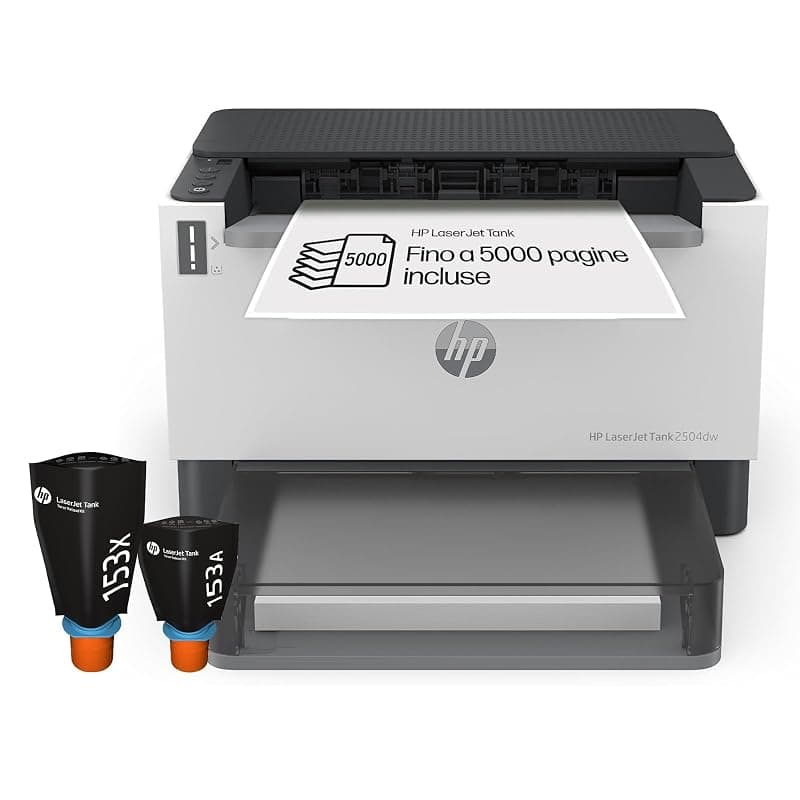 HP Laser Tank 2504dw 2R7F4A, Stampante Monocromatica a Singola Funzione con Serbatoio Toner integrato a Ricarica Rapida, Stampa F/R Automatica, 22 ppm, Fino a 5000 Pagine, Wi-Fi