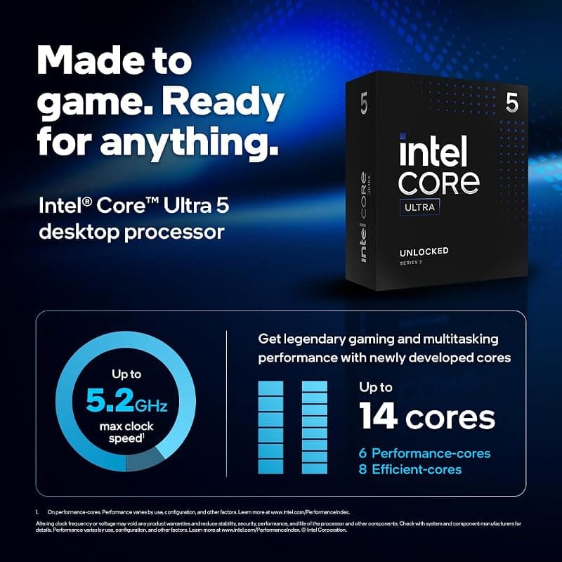 Intel® Core™ Ultra 5 per sistemi processore desktop 245K 14 core 6 P-core + 8 E-core fino a 5,2 GHz, 5 245K — miniatura 2