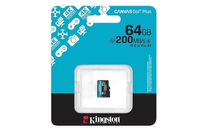 Kingston Canvas Go Plus microSDXC Scheda Di Memoria Gen4 200MB/s A2 U3 V30 64GB Confezione Singola Senza Adattatore-SDCG4/64GBSP — miniatura 3
