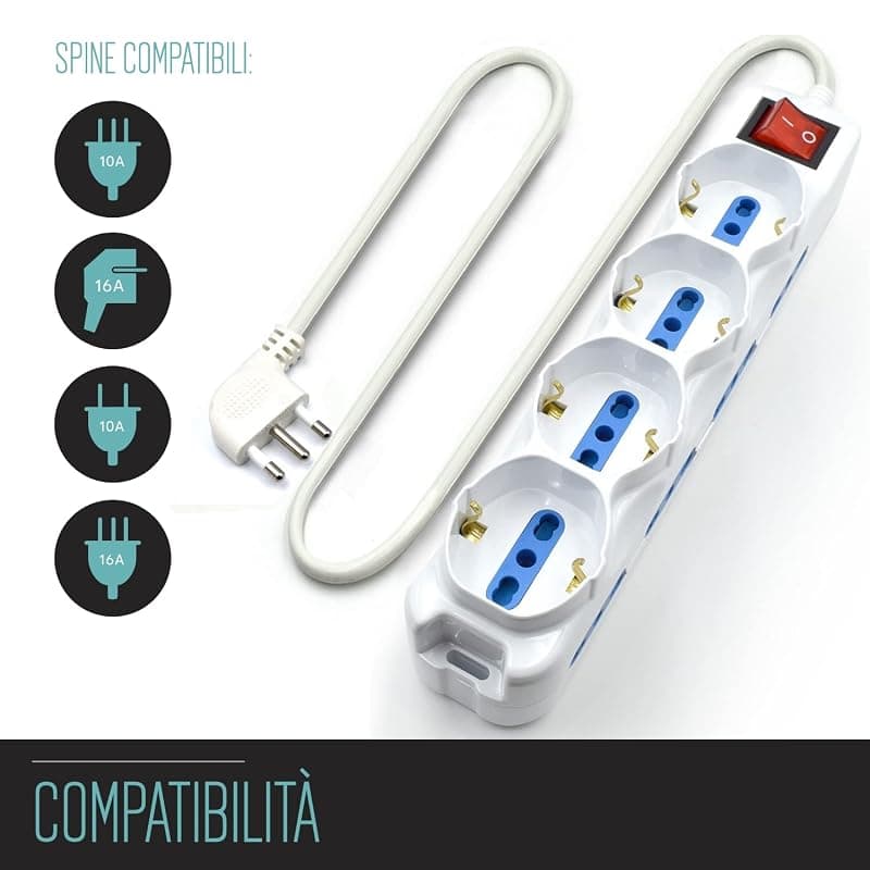 Ewent Multipresa 12 Posti con Spina ITA /SCHUKO (10/16A) EW3929 — miniatura 2
