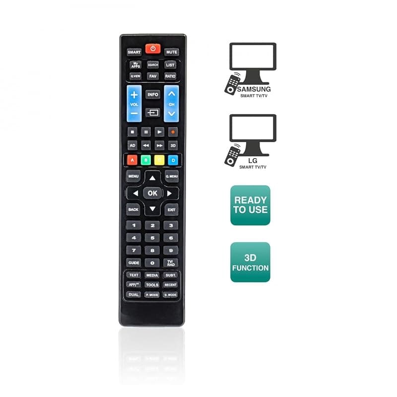 Ewent Ew1575 - Telecomando di Ricambio per TV e Smart TV Lg e Samsung Funziona con Tutti i Televisori Lg e Samsung LCD LED Hdtv 3D Smart TV il Telecomando Sostitutivo Ideale — miniatura 2