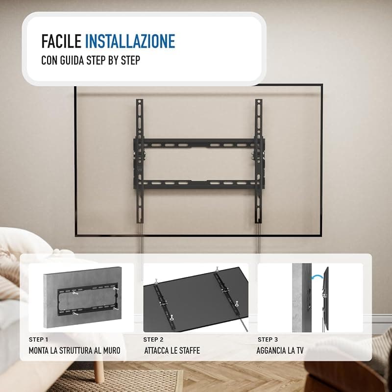 Ewent Ew1507 Staffa Supporto TV LCD, LED per Schermi da 37" a 70", Max Vesa 600 x 400, Nero — miniatura 6