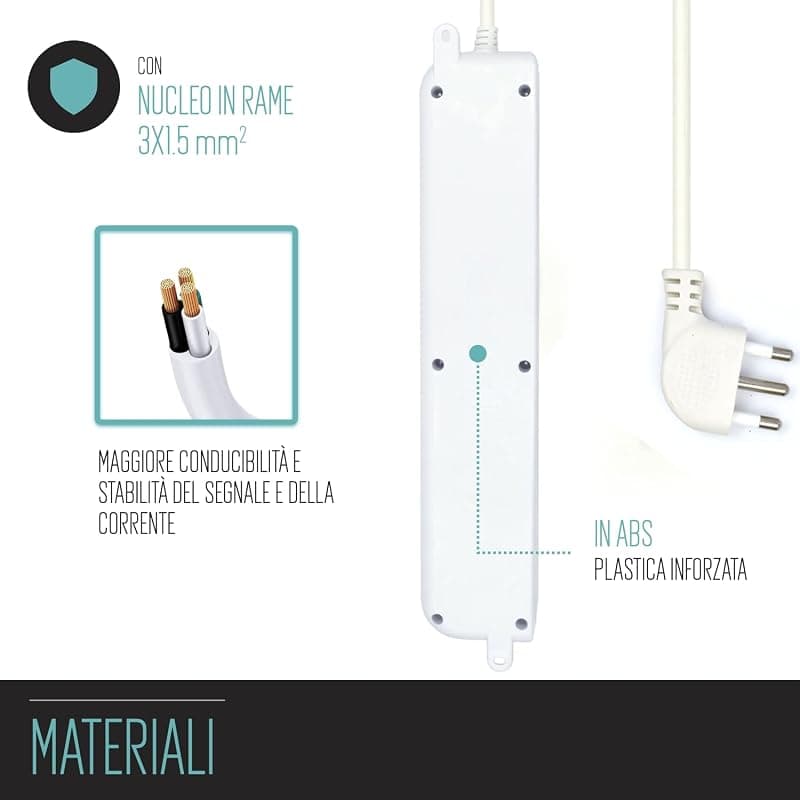 Ewent Multipresa 12 Posti con Spina ITA /SCHUKO (10/16A) EW3929 — miniatura 6